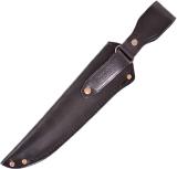 Ножны из натуральной кожи (III) для финского ножа с лезвием 21 см - Ножны с рукояткой вид с тыльной стороны