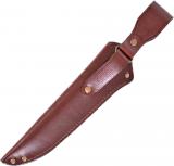 Ножны из натуральной кожи (IV) для финского ножа с лезвием 21 см - Ножны с рукояткой вид с тыльной стороны